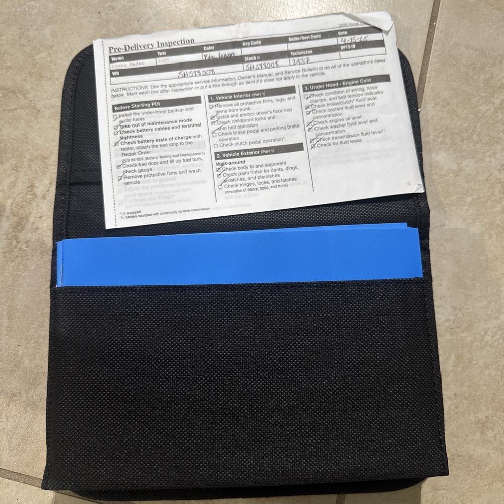 2025 Honda Civic Sedan Owners Manual With Case OEM - Picture 3 of 5